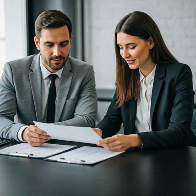 Two business professionals in a meeting